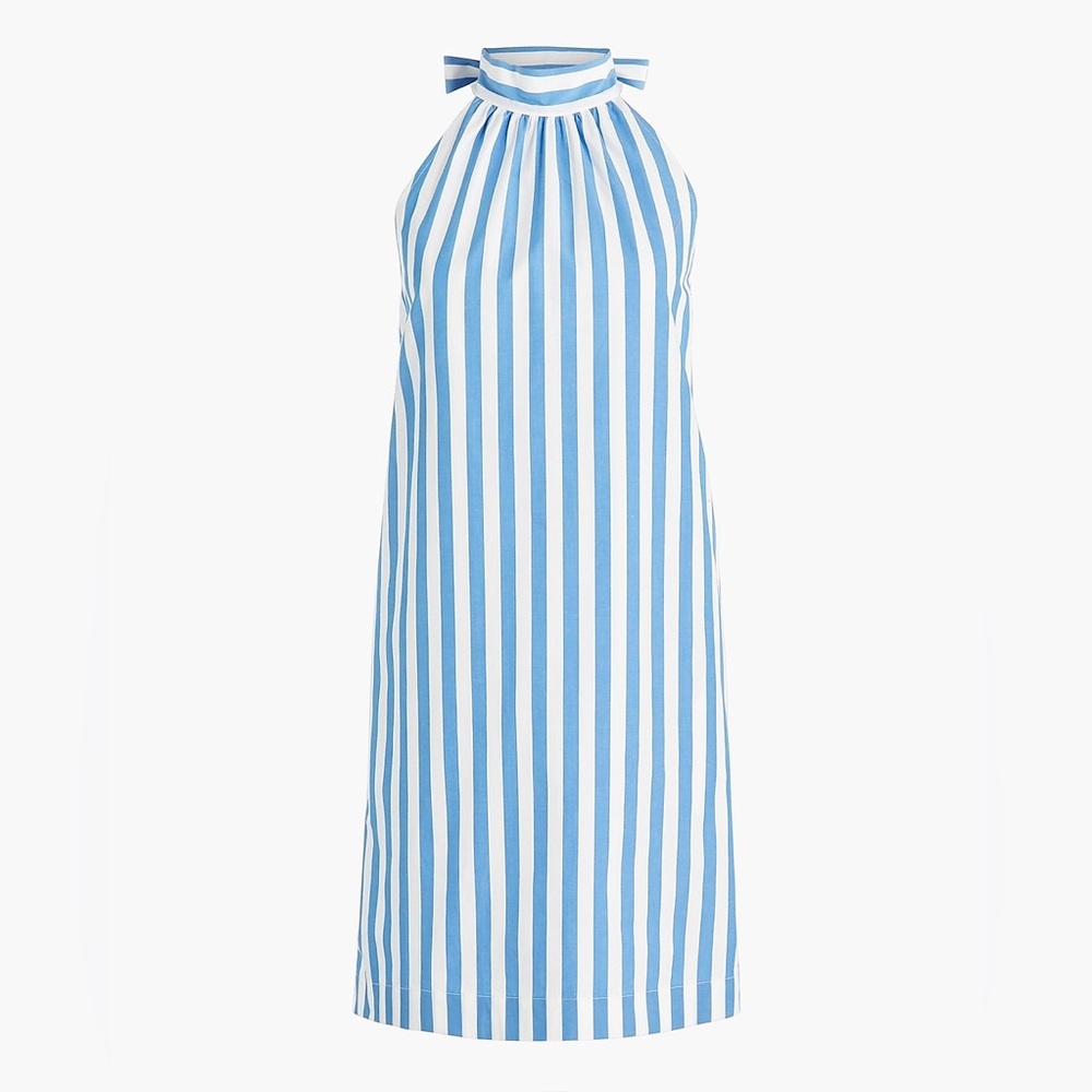 EUC JCrew Striped Bow Halter Dress